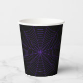Halloween purple Spider web black 紙コップ (正面)