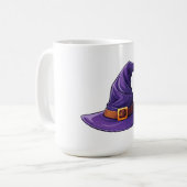 Halloween purple witch hat コーヒーマグカップ (正面左)