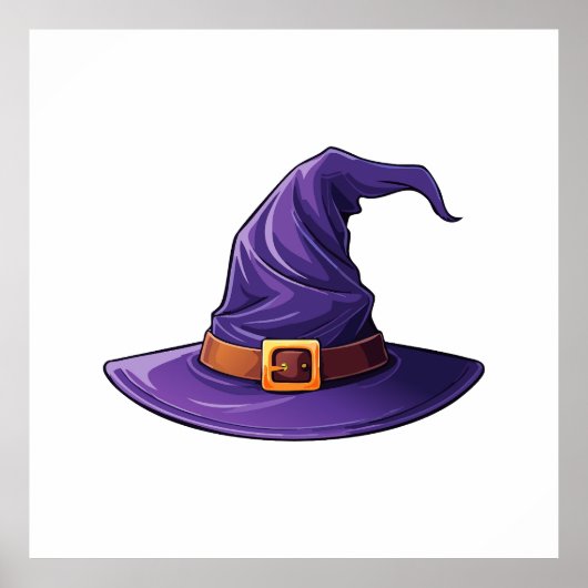Halloween purple witch hat ポスター (正面)