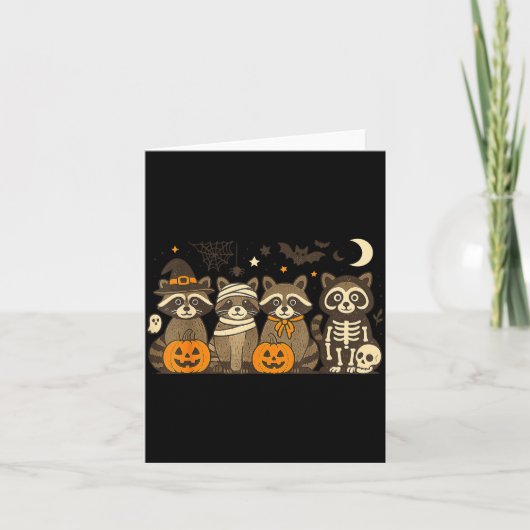 Halloween Raccoon Costumes Ghost Witch Mummy Men W カード (正面)