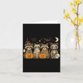 Halloween Raccoon Costumes Ghost Witch Mummy Men W カード (黄色い花)