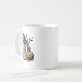 Halloween Raccoon Ghost  コーヒーマグカップ (正面左)
