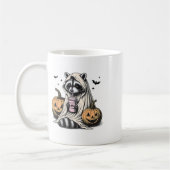 Halloween Raccoon Ghost  コーヒーマグカップ (左)