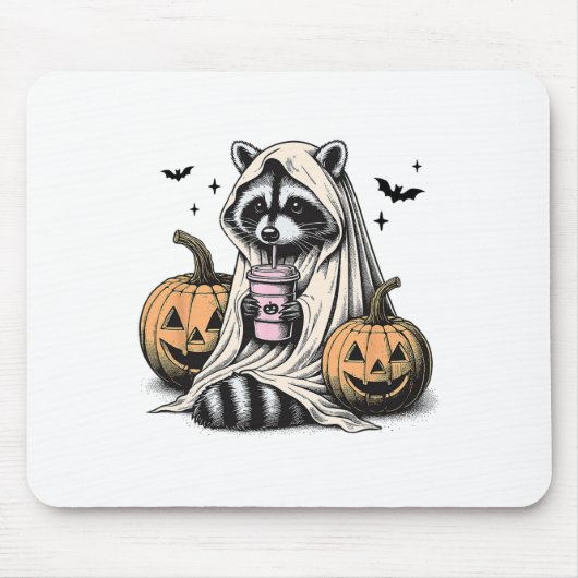 Halloween Raccoon Ghost  マウスパッド (正面)