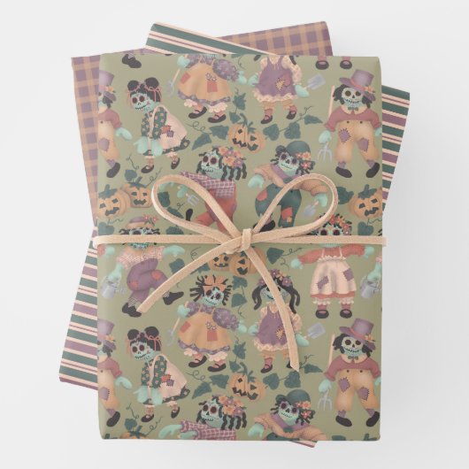 Halloween Rag Doll Zombies wrapping paper (2) ラッピングペーパーシート (インサイチュ)
