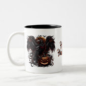 Halloween Raven Coffee Mug ツートーンマグカップ (左)