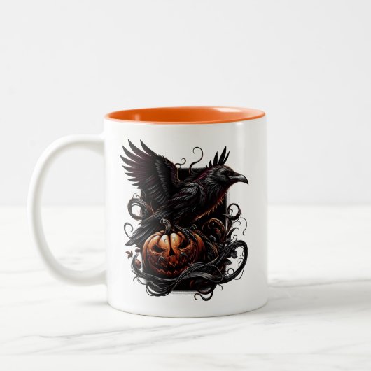 Halloween Raven Coffee Mug ツートーンマグカップ (左)