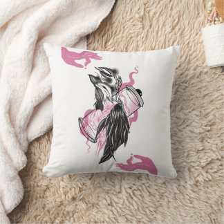 Halloween Raven soft &Potion Bottles Throw Pillow クッション