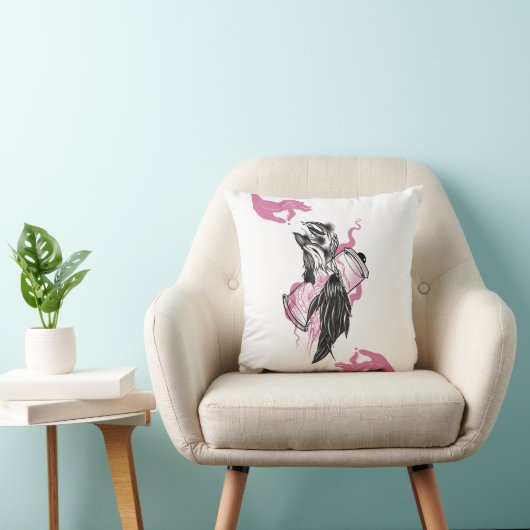 Halloween Raven soft &Potion Bottles Throw Pillow クッション (椅子)