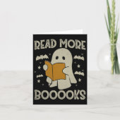 Halloween Read More Books Funny Ghost Reading Book カード (正面)