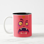 Halloween Red Shocked Monster Coffee Mug ツートーンマグカップ (左)