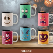 Halloween Red Shocked Monster Coffee Mug ツートーンマグカップ