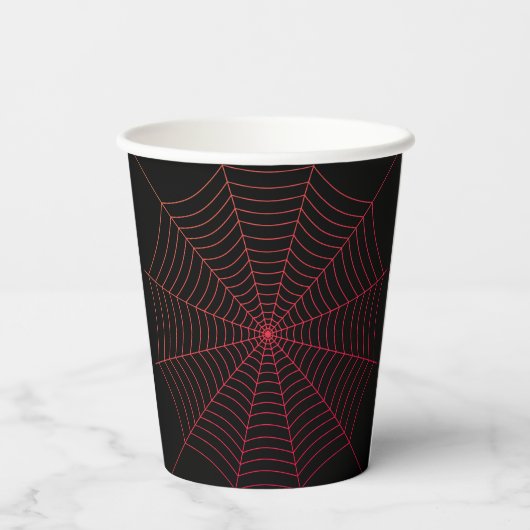 Halloween red Spider web black 紙コップ (裏面)