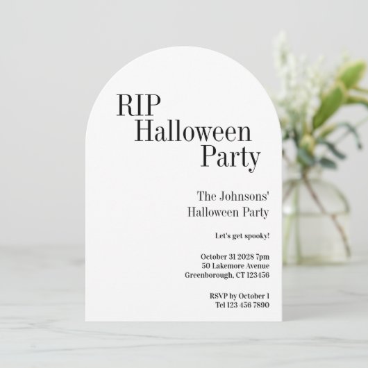 Halloween RIP Party Black and White 招待状 (スタンド正面)
