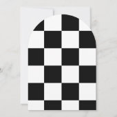 Halloween RIP Party Black and White Check 招待状 (裏面)