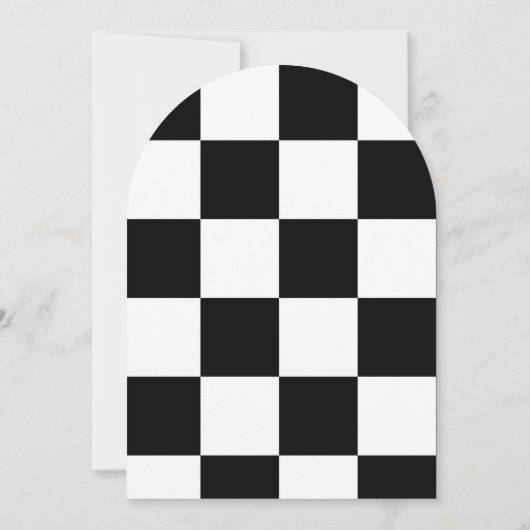 Halloween RIP Party Black and White Check 招待状 (裏面)