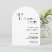 Halloween RIP Party Black and White Check 招待状 (スタンド正面)