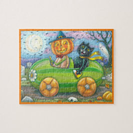 HALLOWEEN ROAD TRIP, JACK AND BLACK CAT FRIENDS ジグソーパズル