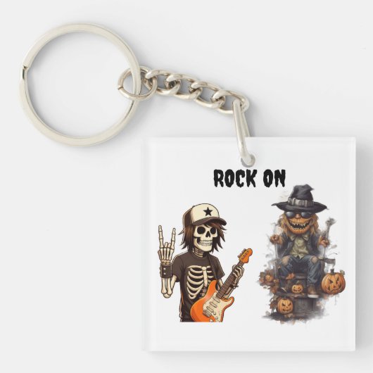 Halloween rock on キーホルダー (正面)