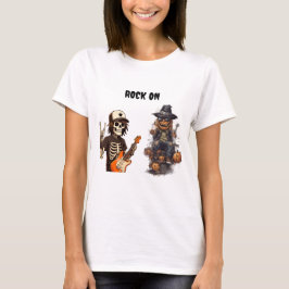 Halloween rock on tシャツ