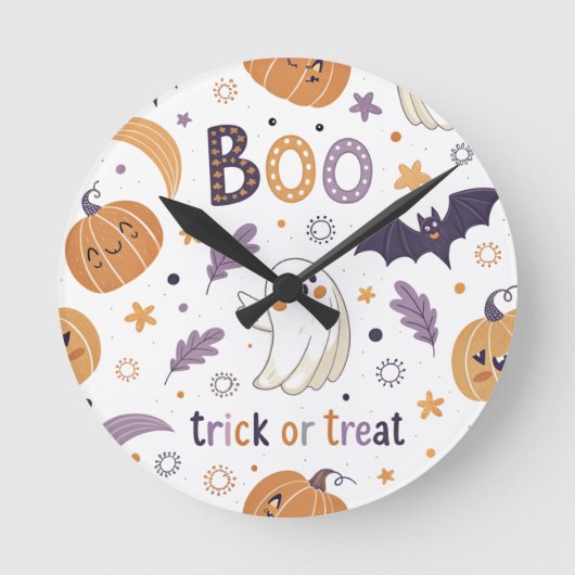 Halloween Round Wall Clock ラウンド壁時計 (正面)