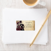 Halloween Rustic Gothic Skeleton Address Label ラベル (インサイチュ)