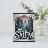 Halloween Salem Massachusetts Witch Lover Spooky ポストカード (スタンド正面)