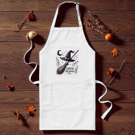 Halloween Salem Witch Broomstick ロングエプロン