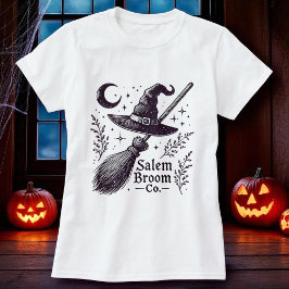 Halloween Salem Witch Broomstick Tシャツ