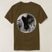 Halloween Samhain Batcat Black Cat Witchy Moon Bat Tシャツ (デザイン正面)