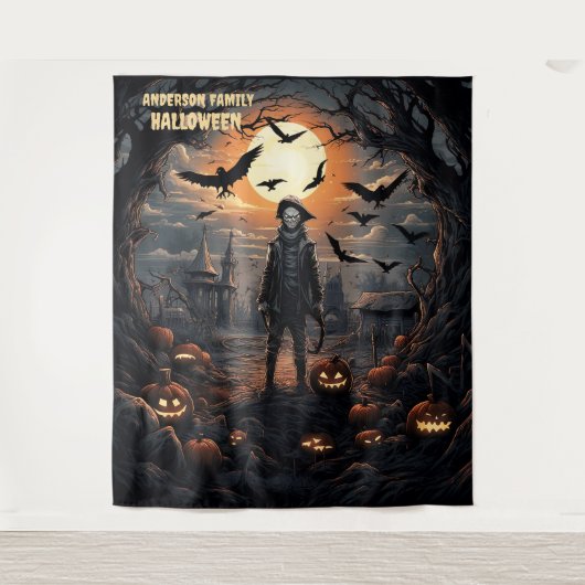 Halloween Scarecrow Hanging タペストリー (正面)