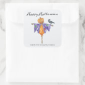 Halloween Scarecrow with Pumpkin スクエアシール (バッグ)