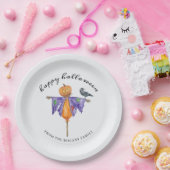 Halloween Scarecrow with Pumpkin ペーパープレート (パーティー)