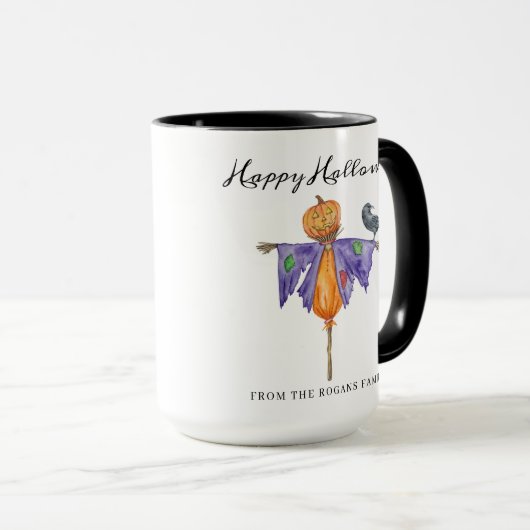 Halloween Scarecrow with Pumpkin マグカップ (正面右)