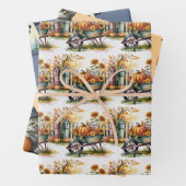 Halloween Scarecrows, Kitty Witch, Fall Harvest,   ラッピングペーパーシート (インサイチュ)