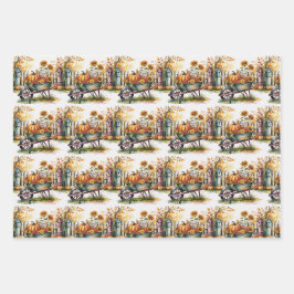 Halloween Scarecrows, Kitty Witch, Fall Harvest,   ラッピングペーパーシート