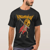Halloween Scary Dancing Skeleton Pumpkin Happy Hal Tシャツ (正面)