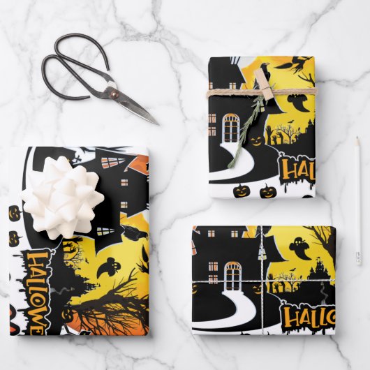 Halloween Scary Night ラッピングペーパーシート (正面)