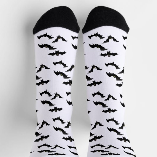 Halloween Scary Spooky Flying Bats Pattern ソックス (上部)