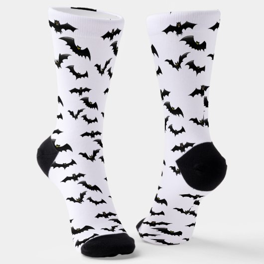 Halloween Scary Spooky Flying Bats Pattern ソックス (傾斜あり)