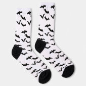 Halloween Scary Spooky Flying Bats Pattern ソックス (右)