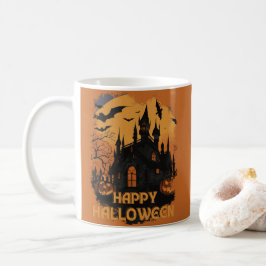 Halloween-Schloss unter Mondlicht コーヒーマグカップ