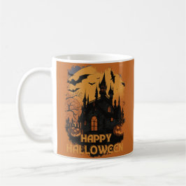 Halloween-Schloss unter Mondlicht コーヒーマグカップ