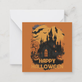 Halloween-Schloss unter Mondlicht ノートカード