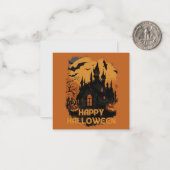 Halloween-Schloss unter Mondlicht ノートカード (正面/裏面インサイチュ)