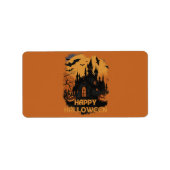 Halloween-Schloss unter Mondlicht ラベル (正面)