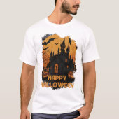 Halloween-Schloss unter Mondlicht Tシャツ (正面)