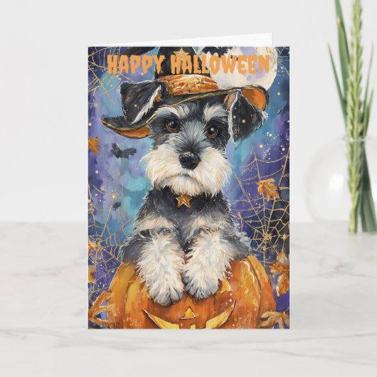 Halloween Schnauzer Dog シーズンカード (正面)