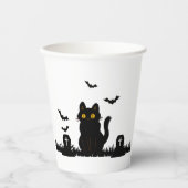 Halloween Schwarze Katze Pappbecher 紙コップ (正面)