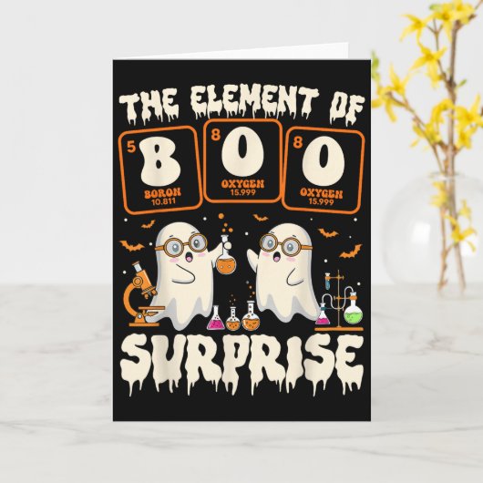 Halloween Science Ghost Teacher The Element Of Sur カード (黄色い花)